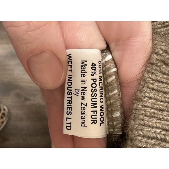 Merino Possum Beige Collared Shirt 60% Merino Wool 40% Possum Fur Men’s XL - Picture 9 of 16